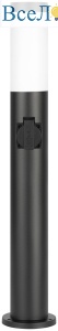 Ландшафтный светильник ЭРА Беллона GBF-103-1-BL-0650 230В Е27 IP54 черный с розеткой Б0071048