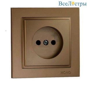 Розетка 2К Mono Electric Despina 16A 250V винтовое подключение бронза 102-232322-116