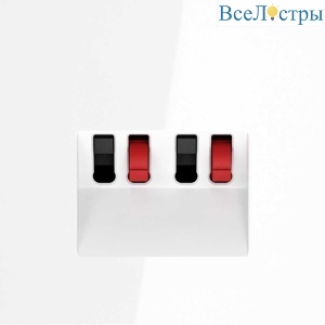 Розетка акустическая встраиваемая Voltum S70 4-местная, (белый глянцевый) VLS060301