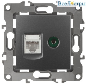 Розетка комбинированная RJ45+TV Эра 12-3110-12 Б0027447
