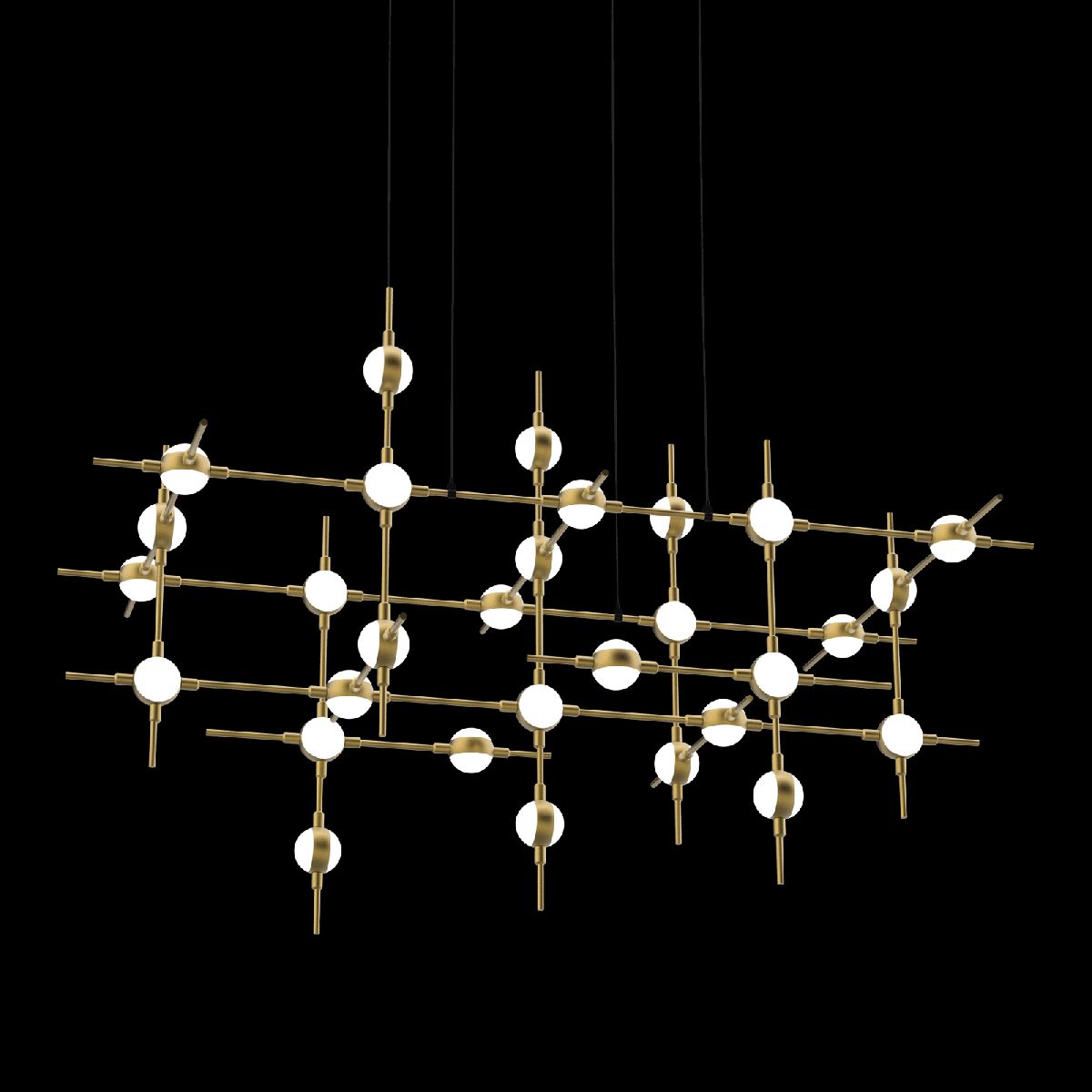подвесная люстра delight collection molecular md18001067-30a black/gold