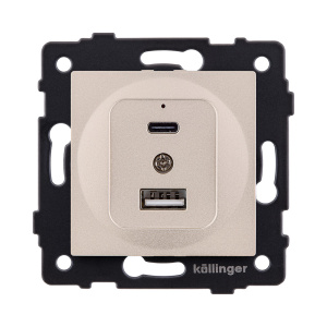 Розетка USB A+C 20W, золотой Kollinger REA-037GD для Aspekt, Eleganz, Reflex