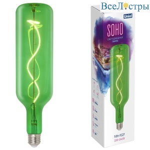 Лампа светодиодная Uniel LED-SF21-5W/SOHO/E27/CW GREEN GLS77GR UL-00007627