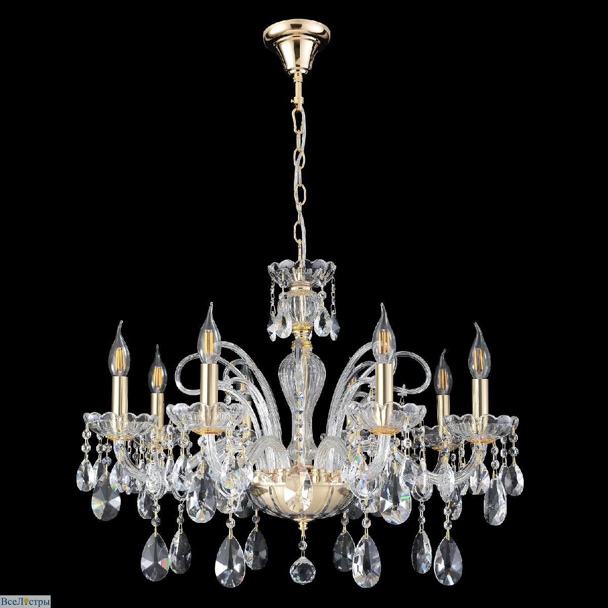 подвесная люстра crystal lux monica sp8 gold