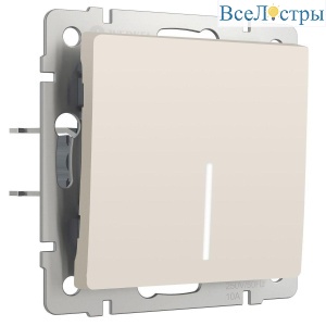 Выключатель одноклавишный  Werkel с подсветкой айвори матовый W1110162 4690389184574