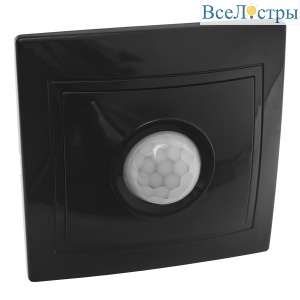 Выключатель с датчиком движения скрытой установки 250 Вт IP20, черный "Дельта" General 477311