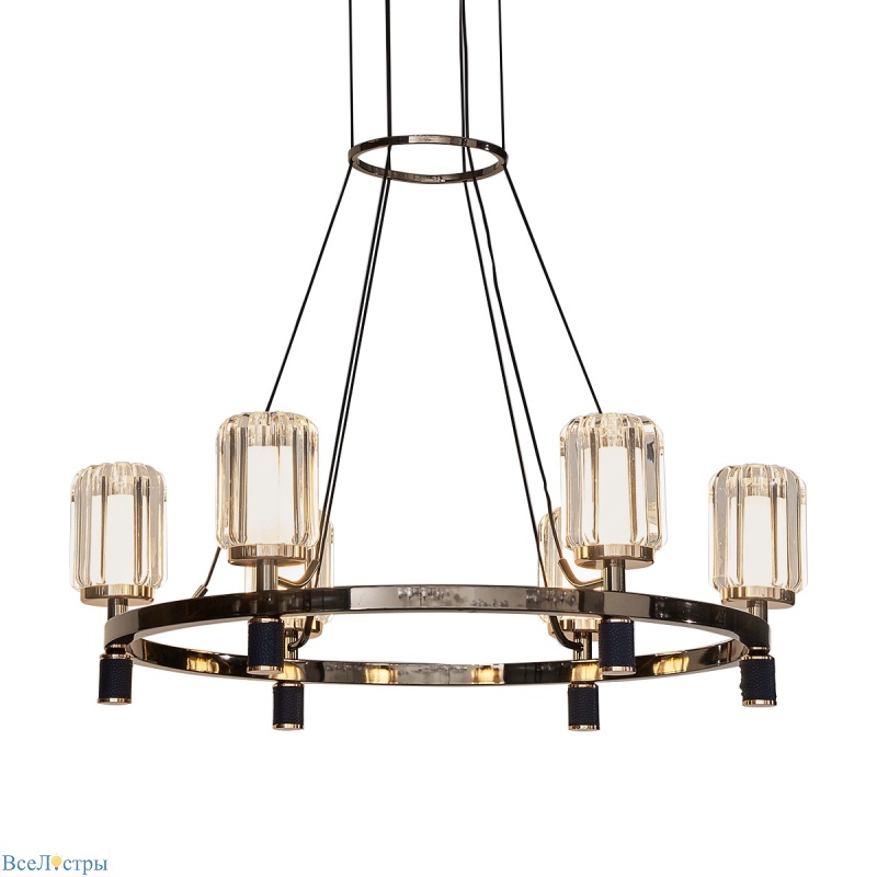 подвесная люстра delight collection p0738-6a gold/pearl black