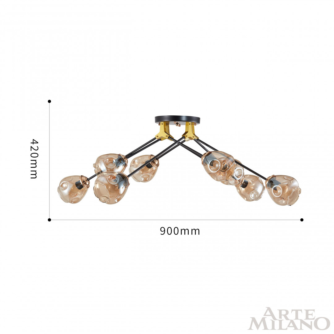 потолочная люстра arte milano amalfi 252588/8 br