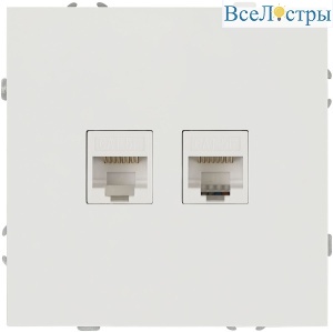 Розетка ЭРА Galaxy 15-3108-01 информационная двойная 2XRJ45 IP20 белый Б0070756