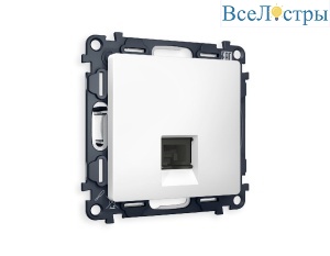 Комплект механизма телефонной розетки RJ-11(4P4C) со шторкой Ambrella Volt Alfa MA132030
