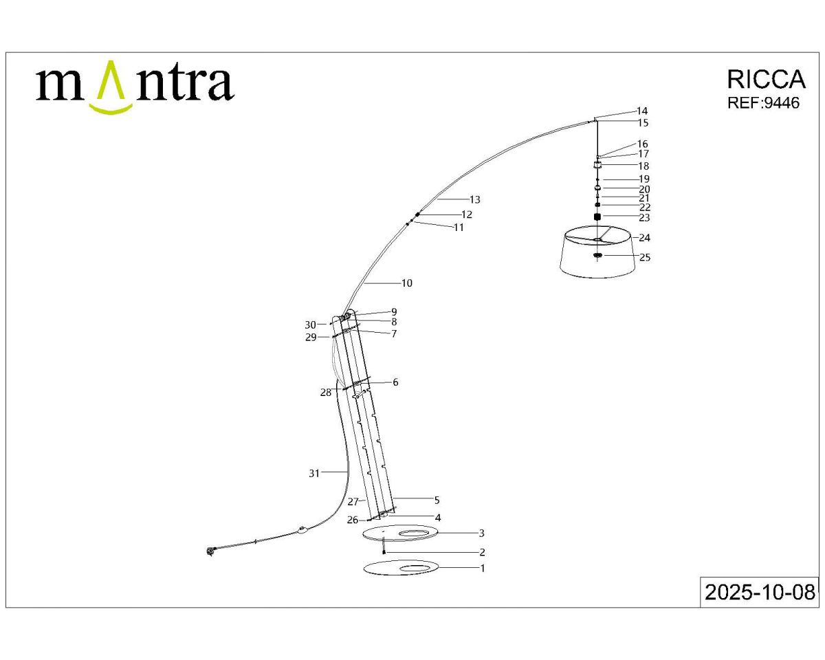 торшер mantra ruti ricca 9446+9447
