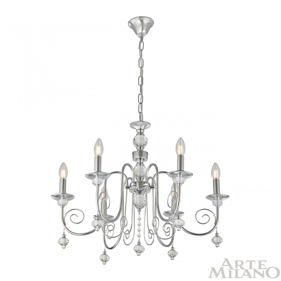 подвесная люстра arte milano 346109/6 cr