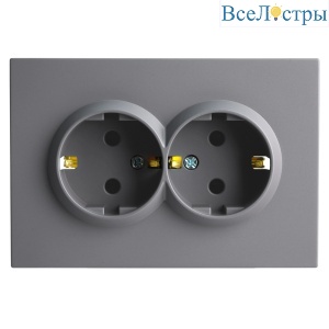 Розетка 2-местная СЗК Stekker 250В 16А Эмили RST16-5114-05ZK 50252
