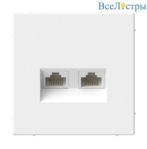 Розетка двойная компьютерная RJ45+RJ45, кат. 5е, механизм. Systeme Electric ArtGallery Лотос GAL001385