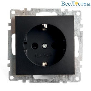Розетка 1-местная Stekker Катрин GLS16-7110-05 черный 39610