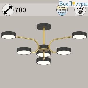 Люстра на штанге Reluce 03325-0.3-06 BK+COPPER