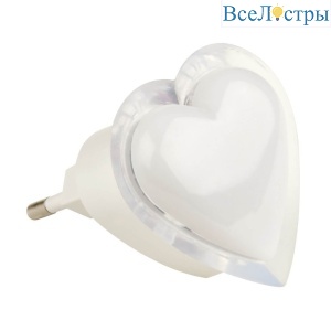 Настенный светодиодный светильник (10321) Uniel Детская серия DTL-308-Сердечко/RGB/3LED/0,5W