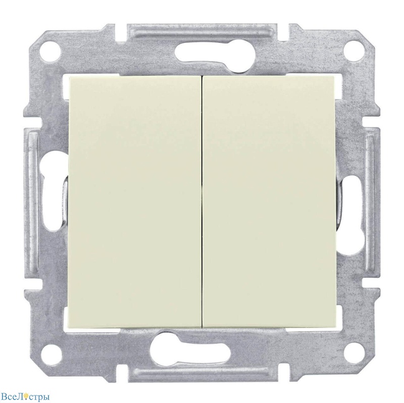 выключатель двухклавишный schneider electric sedna 10a 250v sdn0300147