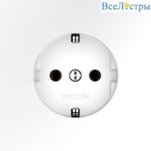 Розетка встраиваемая Voltum S70 с заземлением 16А, (белый матовый) VLS040102