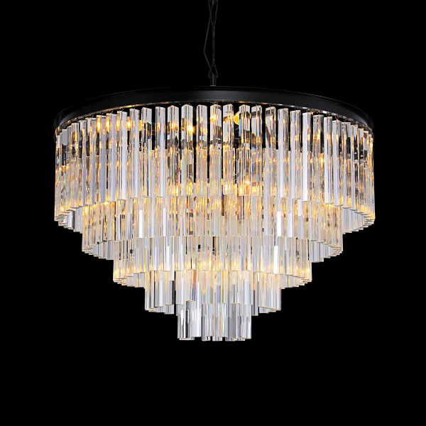подвесная люстра delight collection odeon 10a black/clear