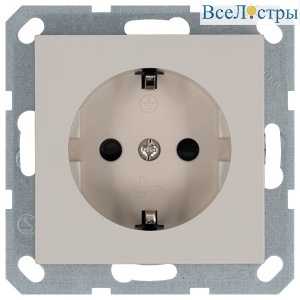 Розетка SHUKO с защитными шторками 16A 250V 2P+T, цвет Тауп Jasmart G5501T