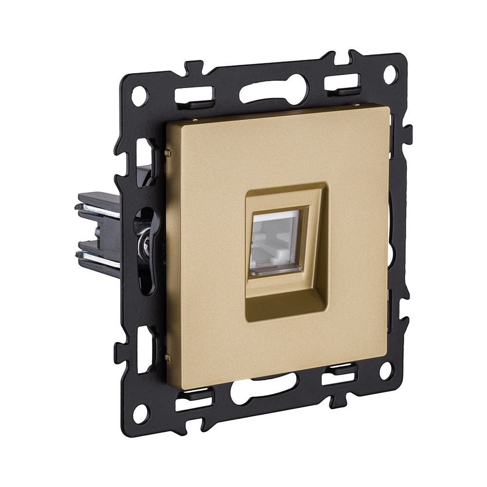 розетка ethernet rj45 cat.6, золотой kollinger asthetik as-017gd