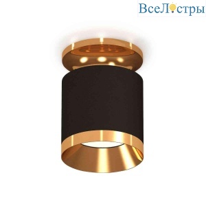 Комплект накладного светильника Ambrella light Techno Spot XS7402101 SBK/PYG черный песок/золото желтое полированное (N7929, C7402, N7034)