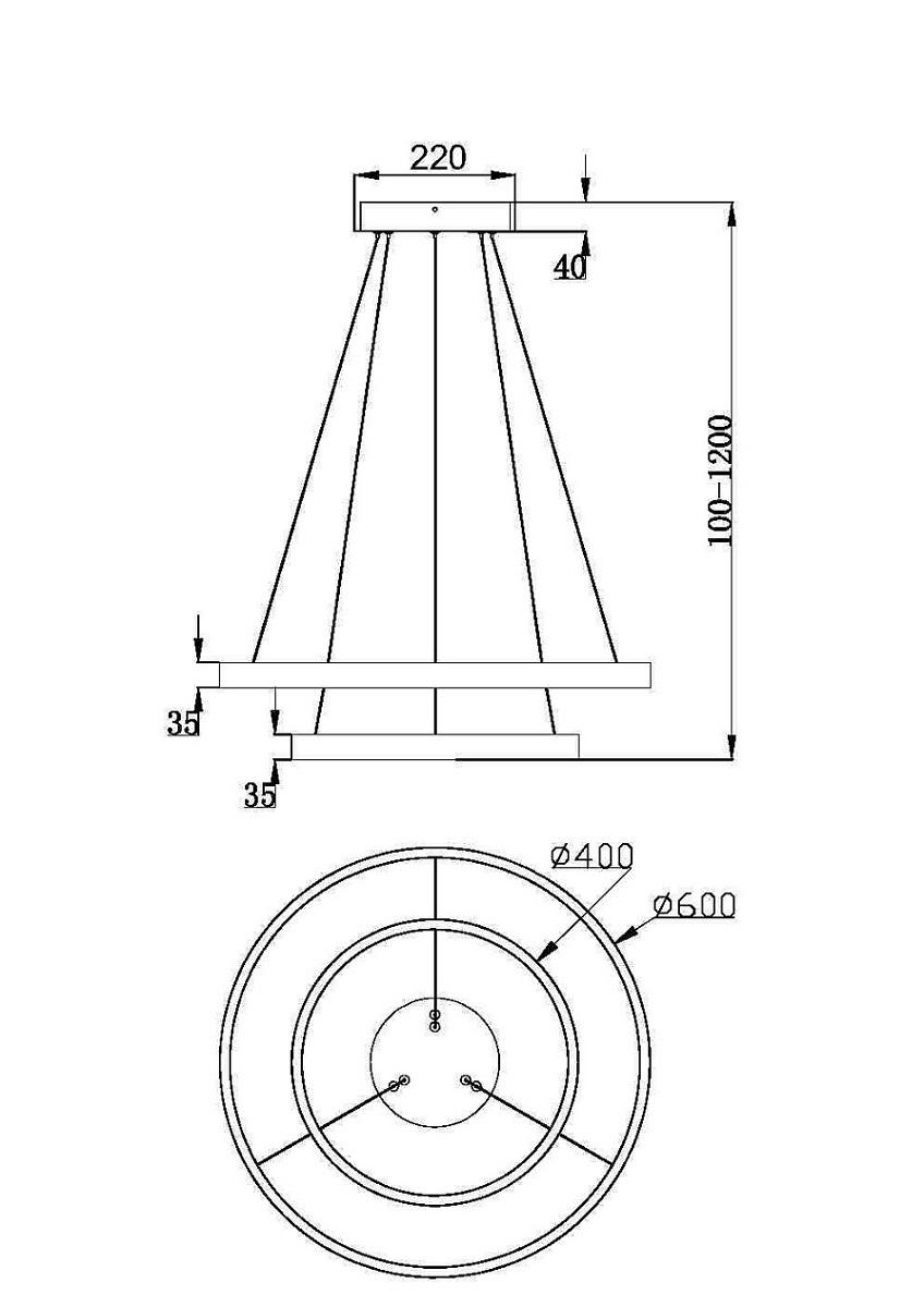 подвесной светодиодный светильник maytoni rim mod058pl-l55wk