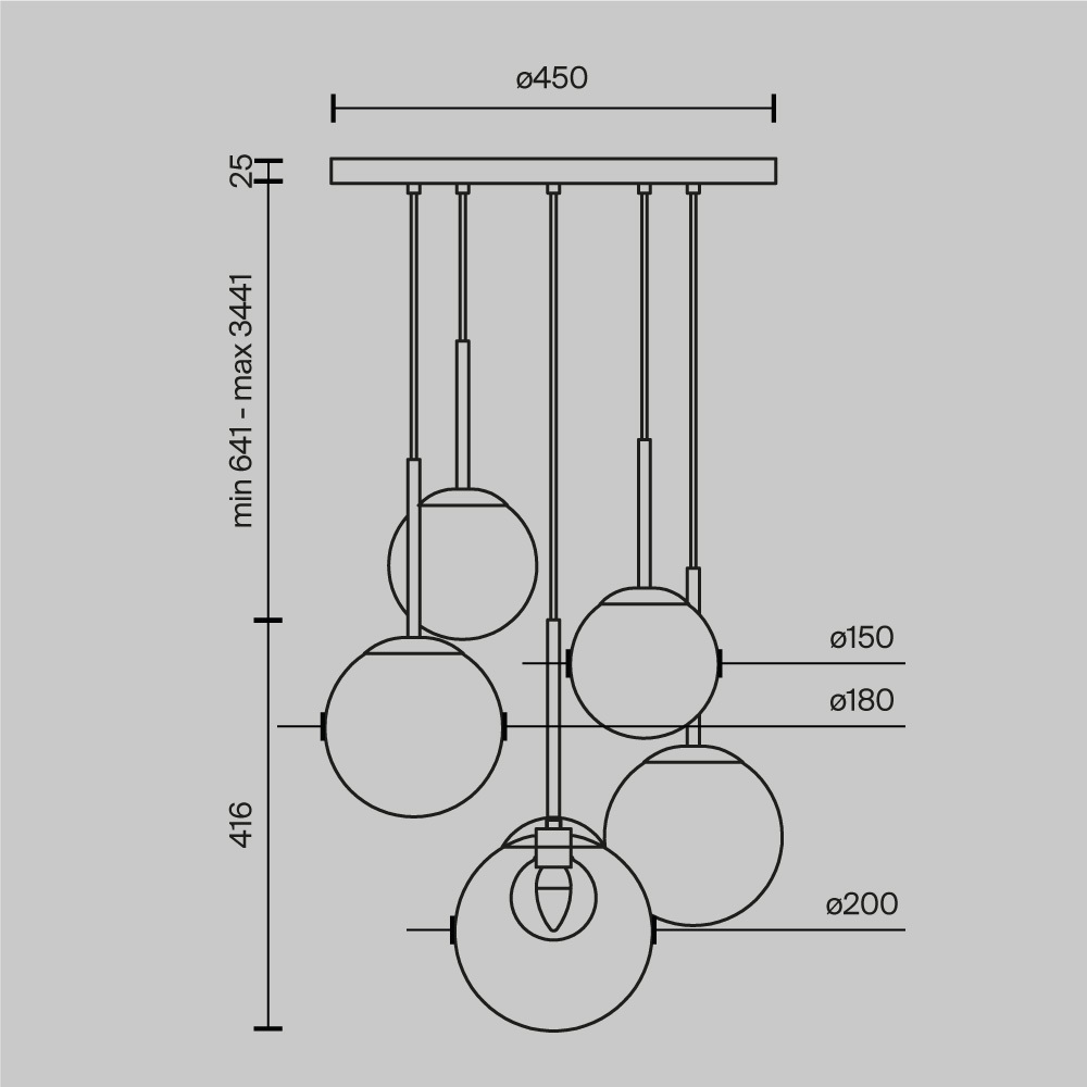 подвесная люстра maytoni basic form mod521pl-05g