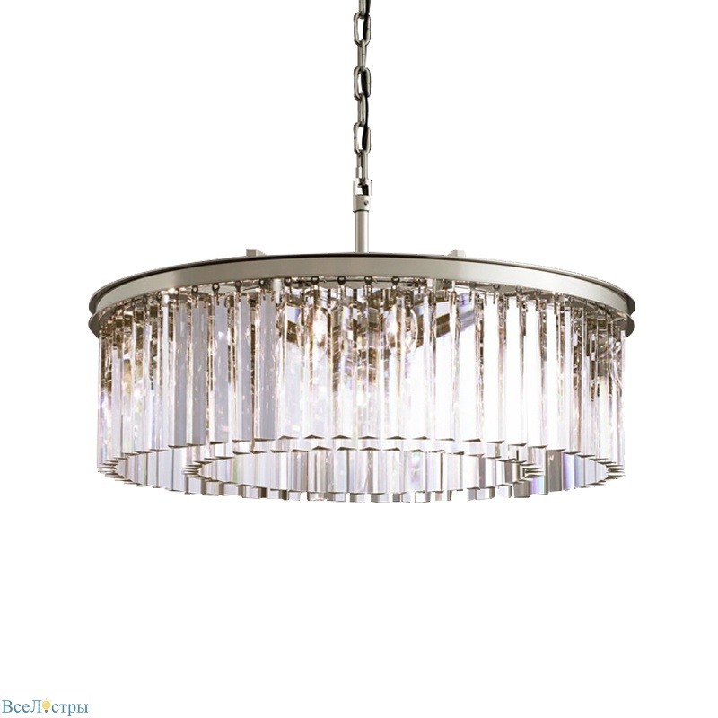 подвесная люстра delight collection 1920s odeon kr0387p-10b chrome/clear