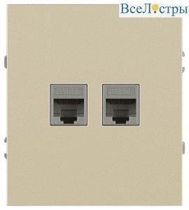 Розетка Эра Arktik 16-3108-04 информационная двойная 2XRJ45 шампань Б0070487