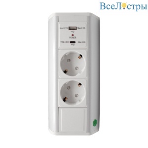 Блок розеток LK-BN1402 (2 секции 1 USB + 1 type-C) Mebax 00-00002870
