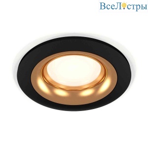 Комплект встраиваемого светильника Ambrella light Techno Spot XC7622005 SBK/PYG черный песок/золото желтое полированное (C7622, N7014)