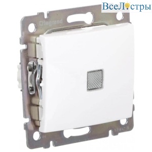 Переключатель одноклавишный Legrand Valena 10A 250V с подсветкой белый 774410