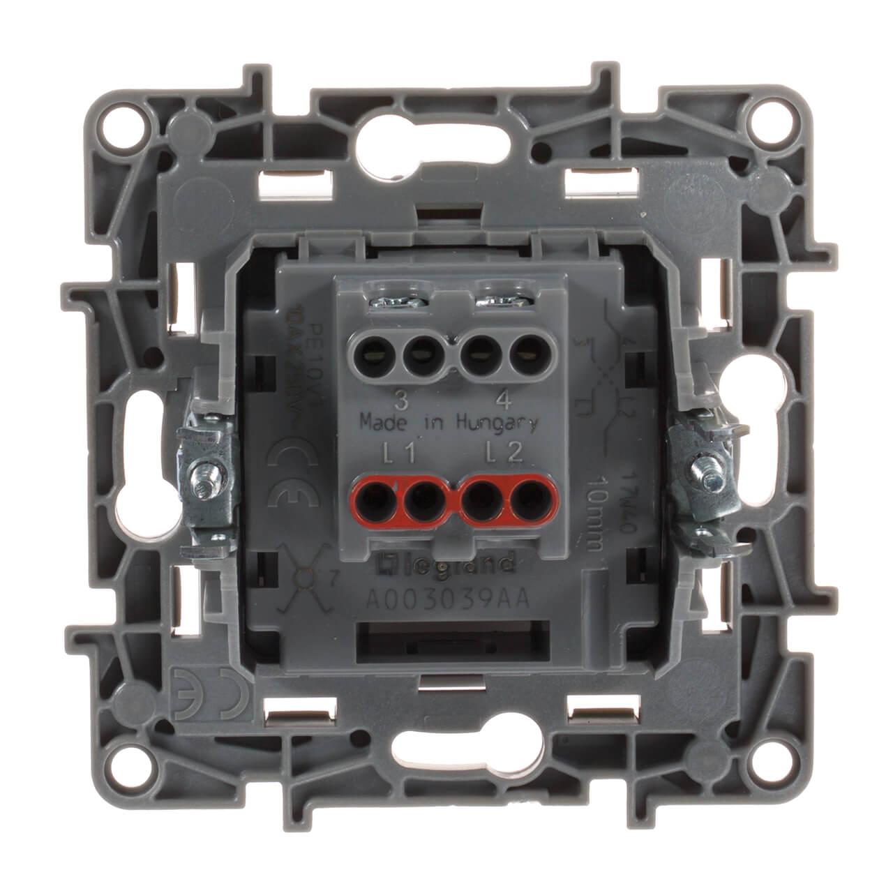 переключатель одноклавишный промежуточный legrand etika 10a 250v антрацит 672609