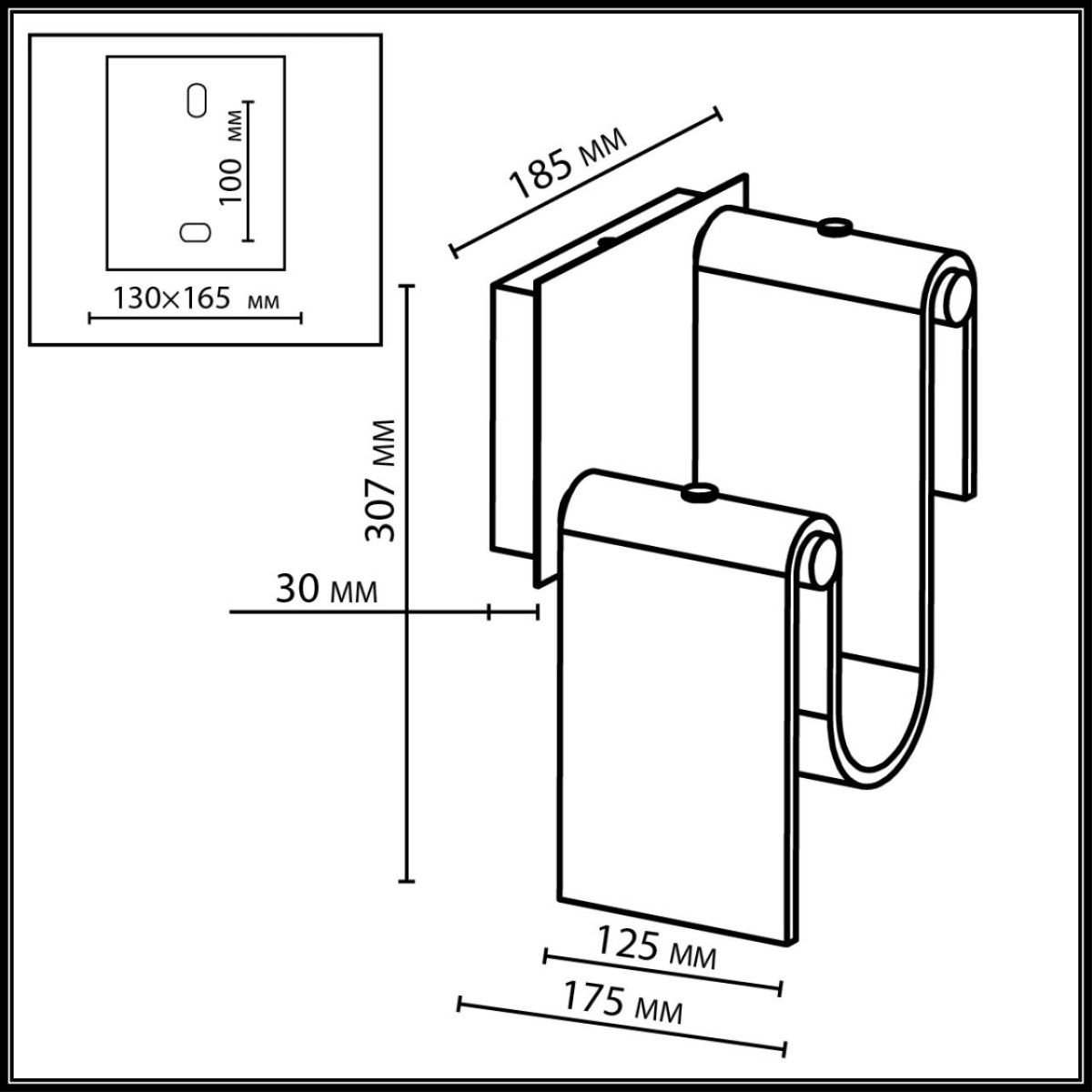 настенный светильник odeon light l-vision flow 5106/11wl