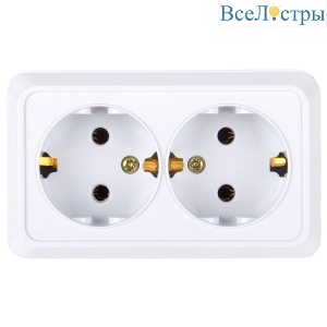 Розетка двойная 2П+3 General Альфа 477009