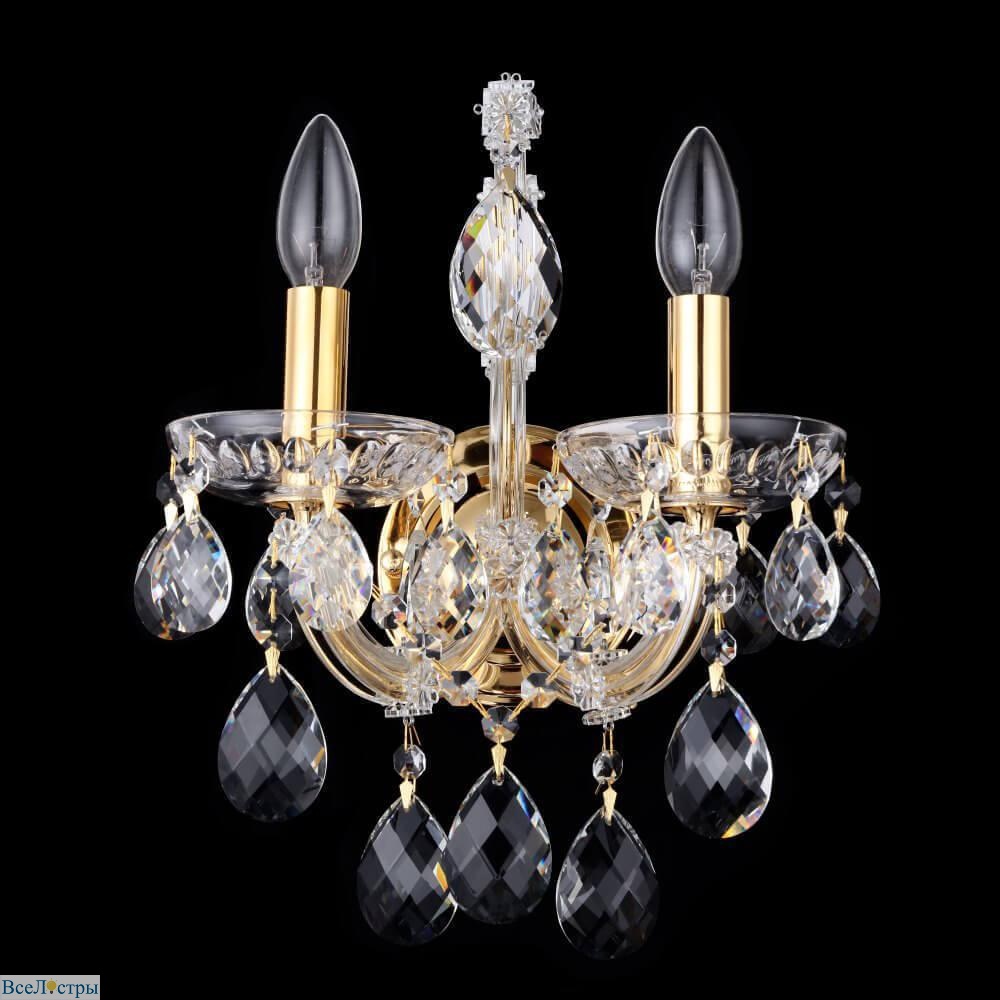бра crystal lux isabel isabel ap2 gold/transparent