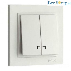 Выключатель Mono Electric Despina двухклавишный с подсветкой слоновая кость 102-010025-103
