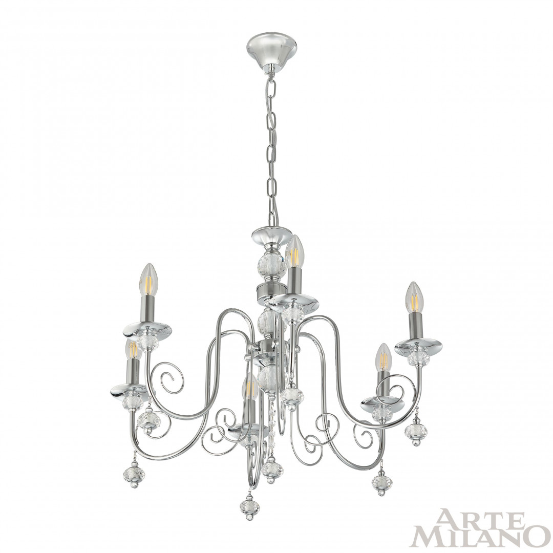 подвесная люстра arte milano 346109/6 cr