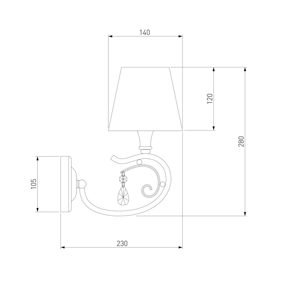 бра eurosvet incanto 60069/1 серебро