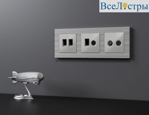 Комплект механизма розетки TV оконечной + SAT 5-862MHz 3.5dB/950-2150MHz 3.5dB Alfa Серебро глянец Quant Ambrella Volt MA413310 (AP4133, VM217)