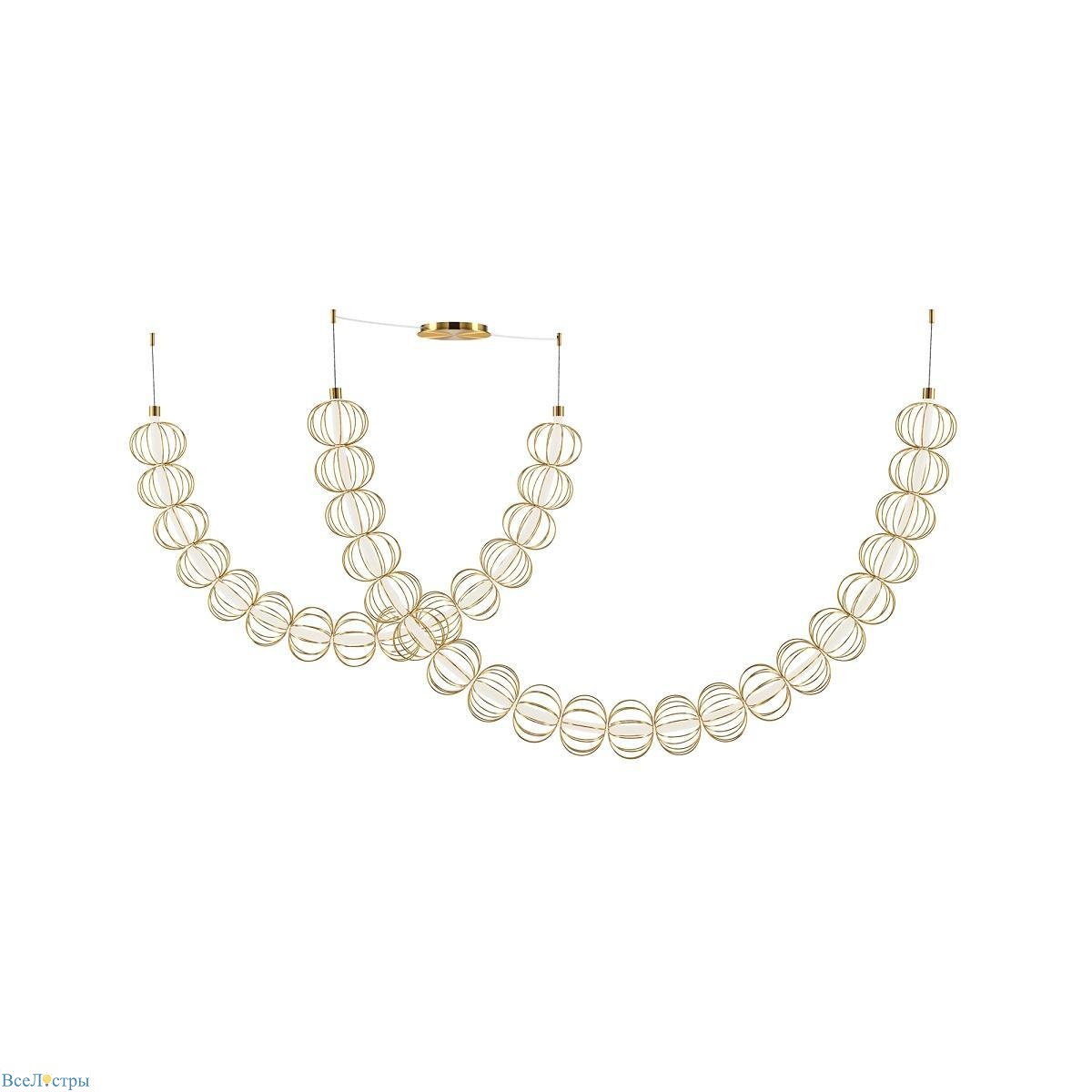 подвесной светодиодный светильник maytoni golden cage mod216pl-l55g3k