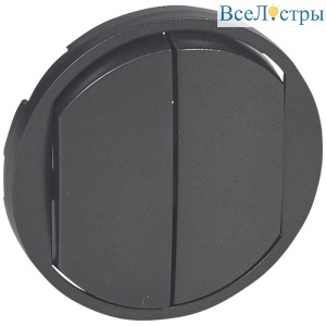 Лицевая панель Legrand Celiane выключателя двухклавишного графит 067902