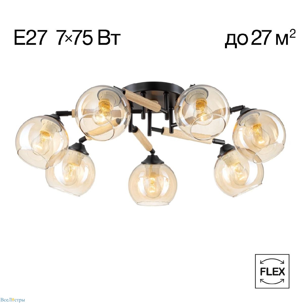 потолочная люстра citilux tika cl133171