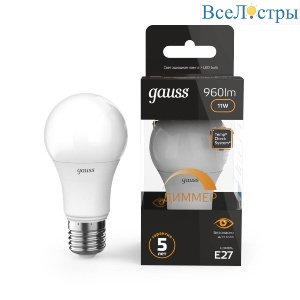 Лампа светодиодная диммируемая Gauss E27 11W 3000K матовая 102502111-D