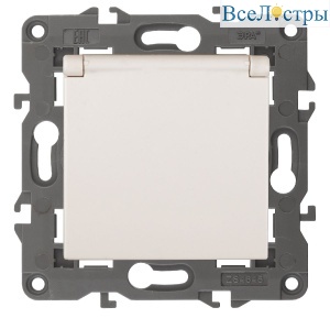 Розетка 2P+E Schuko со шторками с крышкой Эра 14-2103-02 Б0034279