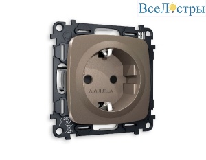 Комплект механизма розетки с/з со шторками Ambrella Volt Omega MO637010
