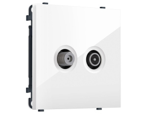 Комплект механизма розетки TV оконечной + SAT SIGMA Белый глянец 5-862MHz 3.5dB/950-2150MHz 3.8dB QUANT PRO Ambrella Volt MS113310 (SP1133, PR217)