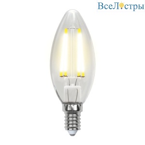 Лампа светодиодная филаментная (UL-00003247) Uniel E14 7,5W 4000K прозрачная LED-C35-7,5W/NW/E14/CL GLA01TR